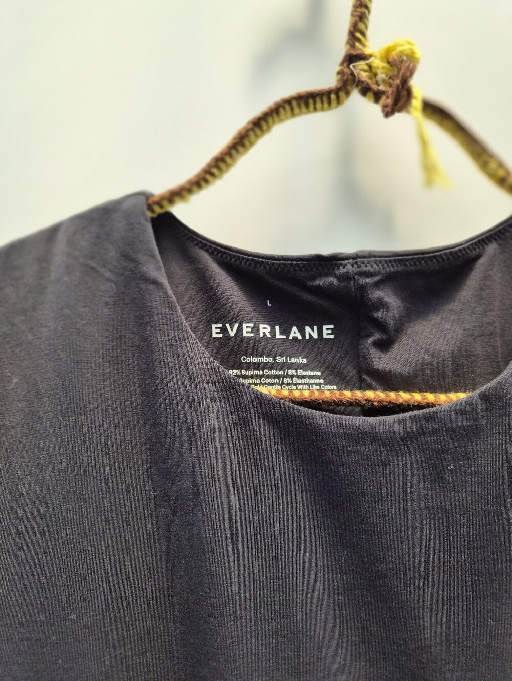 Everlane Supima Cotton Short Sleeve Bodysuit Black Large Clean Girl Minimalist - Picture 3 of 16
